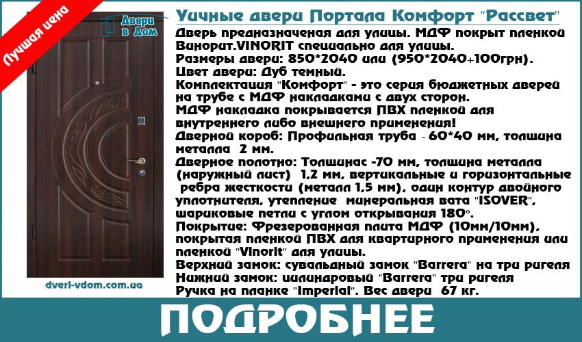 Уличные двери Расвет Цена 4500 грн Уличные двери Расвет Цена 4500 грн