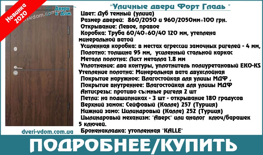 Фото дверей с описанием Форт Гладь