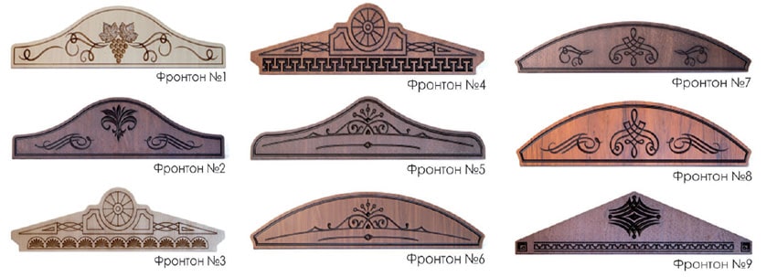 Фигурные фронтоны для дверей фото