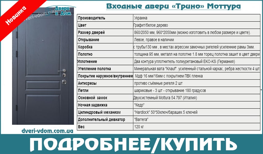 Входные двери «Трино» Mоттура Входные двери «Трино» Mоттура