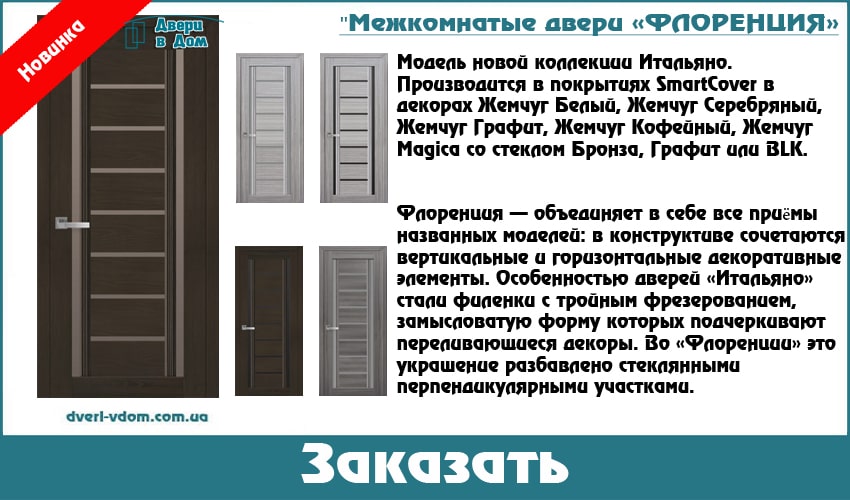 Межкомнатные двери Флоренция. Новинка 2019 