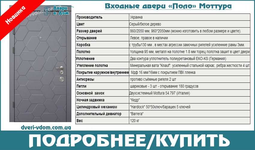 Входные двери «Поло» Mоттура Входные двери «Поло» Mоттура
