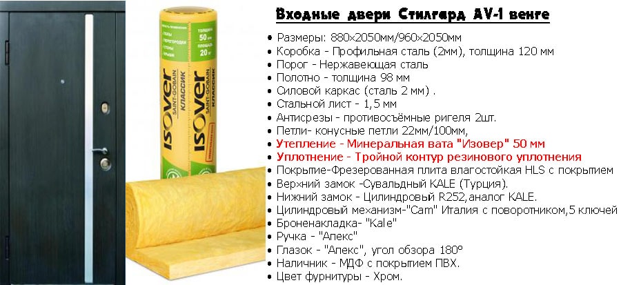 КУПИТЬ энергосберегающие двери Стилгард АV-1 венге 