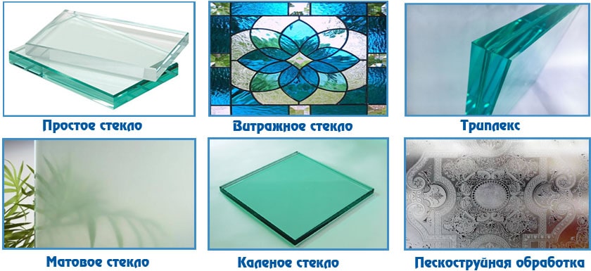 Виды стекол для комнатных  дверей
